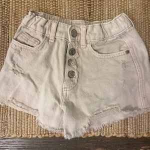 Zara Cream Kids Denim Shorts